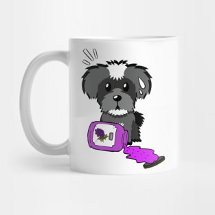 Naughty Schnauzer Spills a jar of grape jam! Mug